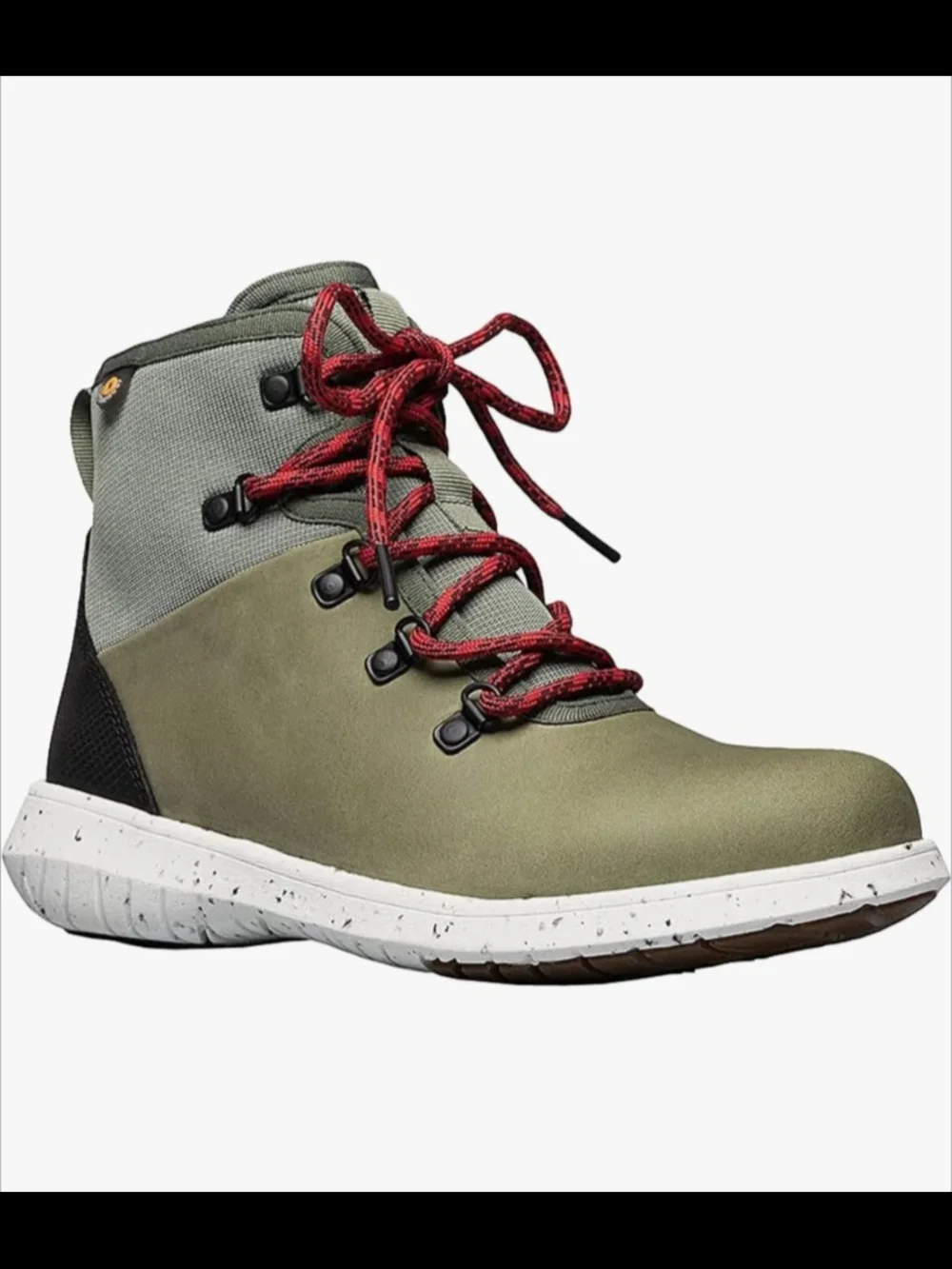 Bogs Cypress Lace Green/Red Leather Bootie 7.5 Composite Toe Work Boots